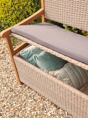 Rowlinson Brown Alderly Rattan Garden Storage Bench - Image 3 of 6