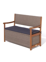 Rowlinson Brown Alderly Rattan Garden Storage Bench - Image 4 of 6