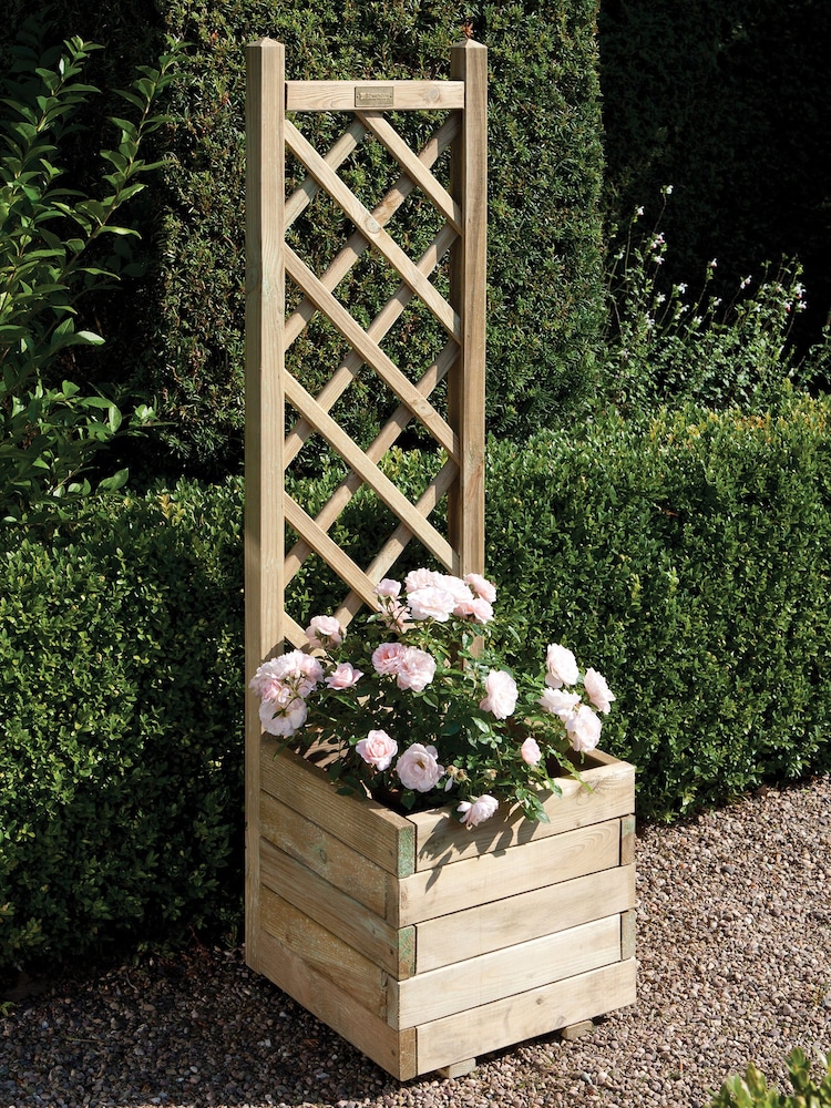 Rowlinson Natural Square Lattice Garden Planter - Image 1 of 2