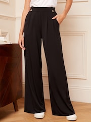 Love & Roses Black Ponte Jersey Wide Leg Trouser - Image 1 of 4