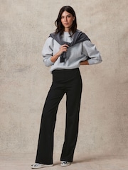 Black Smoothing Ponte Jersey Wide Leg Trousers - Image 1 of 7