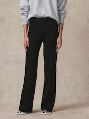Black Smoothing Ponte Jersey Wide Leg Trousers - Image 2 of 7