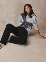 Black Smoothing Ponte Jersey Wide Leg Trousers - Image 4 of 7