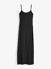 Seraphine Ribbed Jersey Cami Maxi Black Maternity Dress - Image 6 of 6