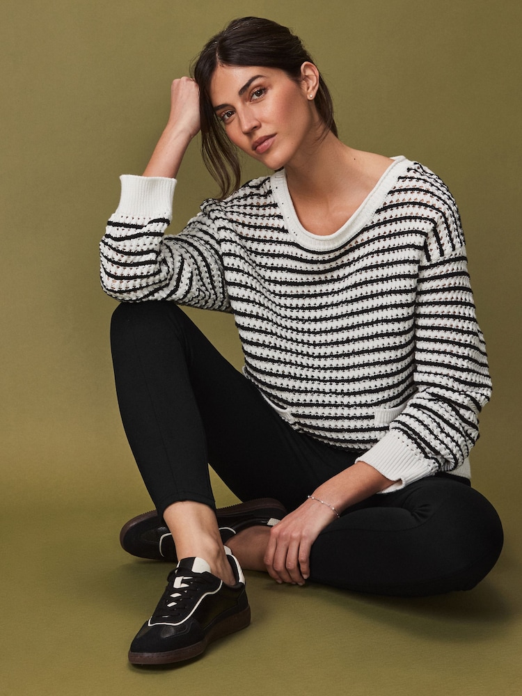 Black Ponte Waistband Detail Leggings - Image 2 of 7
