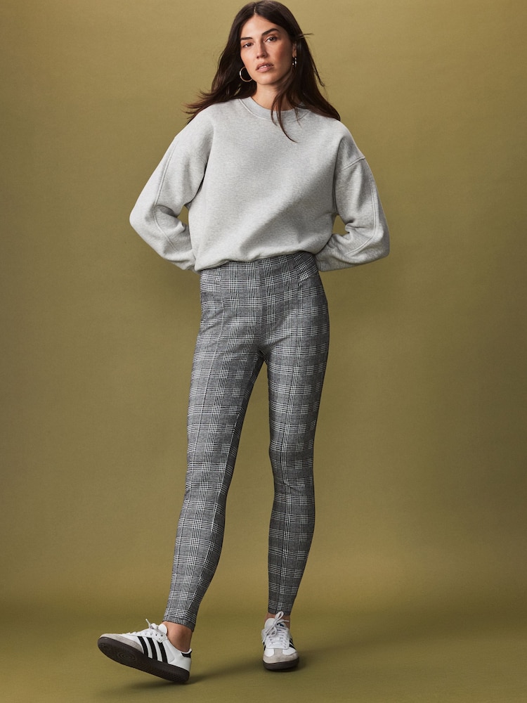 Monochrome Ponte Waistband Detail Leggings - Image 1 of 8