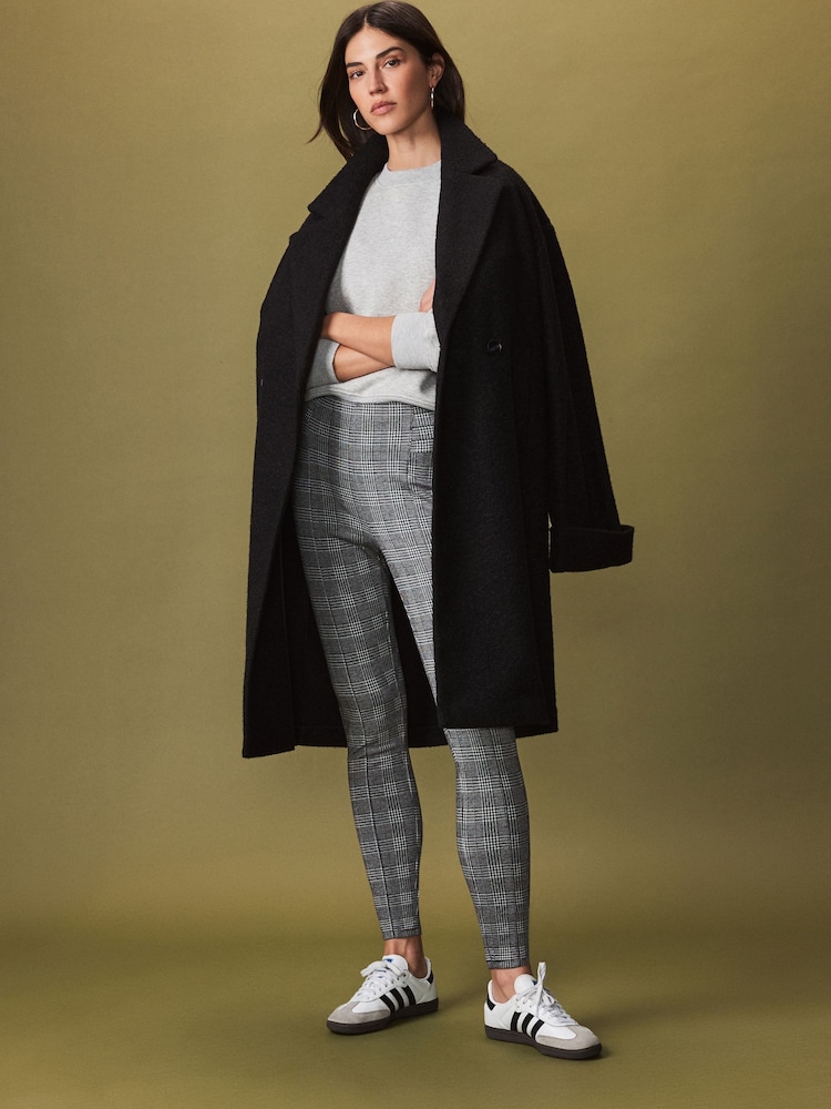 Monochrome Ponte Waistband Detail Leggings - Image 2 of 8