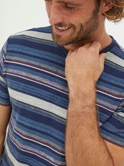 FatFace Blue Trescowe Stripe T-Shirt - Image 4 of 5