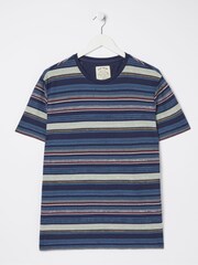 FatFace Blue Trescowe Stripe T-Shirt - Image 5 of 5