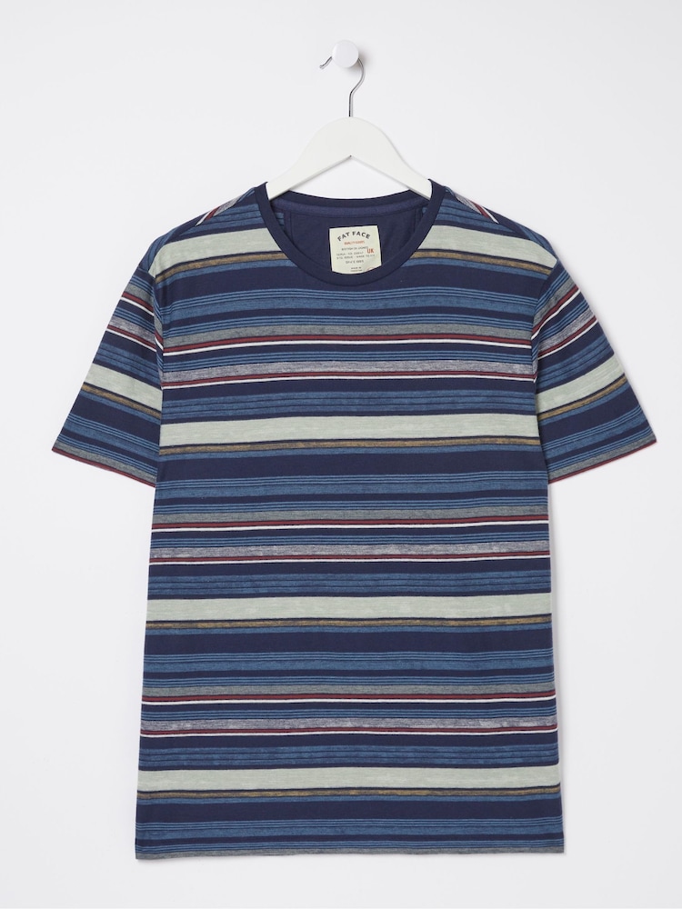 FatFace Blue Trescowe Stripe T-Shirt - Image 5 of 5