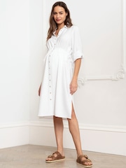 Seraphine robe chemise blanche de maternité - Image 1 de 10