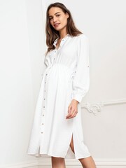 Seraphine robe chemise blanche de maternité - Image 3 de 10