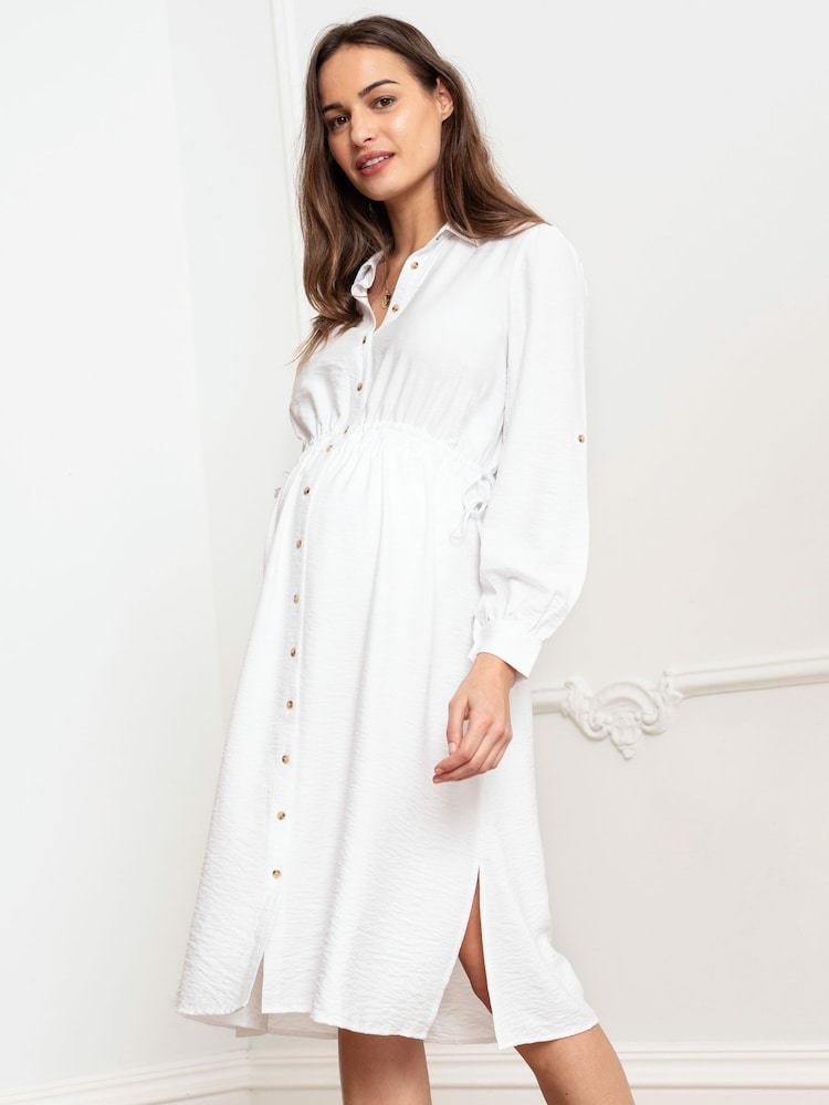 Seraphine robe chemise blanche de maternité - Image 3 of 10