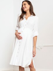 Seraphine robe chemise blanche de maternité - Image 7 de 10