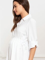 Seraphine robe chemise blanche de maternité - Image 9 de 10