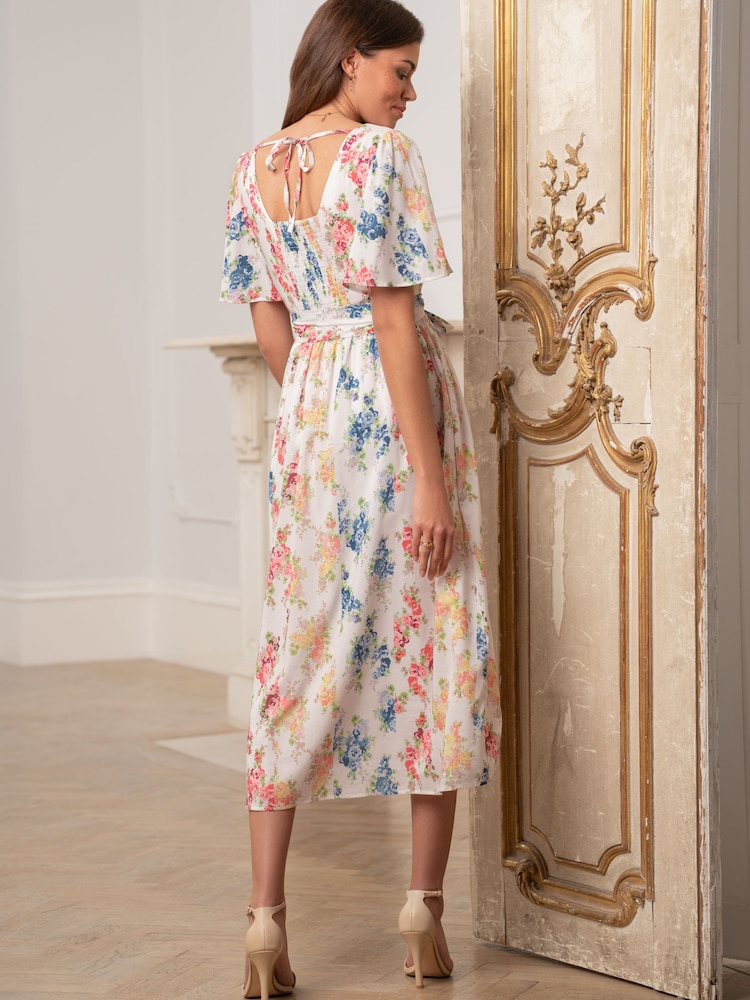 Seraphine Cream Vintage Floral Maternity & Nursing Dress - Image 2 of 11