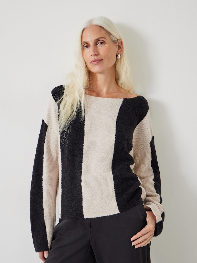 Hush Everlee Gestreifter Strickpullover mit weitem Ausschnitt - Bild 1 von 5 Hush Everlee Gestreifter Strickpullover mit weitem Ausschnitt - Bild 1 von 5