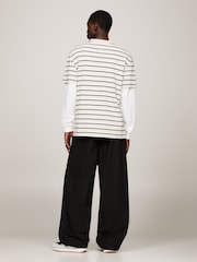 Tommy Hilfiger Cream Stripe Crew Neck T-Shirt - Image 3 of 6