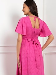 Seraphine Pink 100% Cotton Broderie Maternity & Nursing Dress - Image 4 of 9