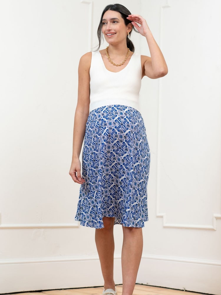 Seraphine Blue Seamless Over Bump Maternity Dress - Image 1 of 8