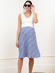 Seraphine Blue Seamless Over Bump Maternity Dress - Image 5 of 8