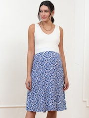Seraphine Blue Seamless Over Bump Maternity Dress - Image 7 of 8