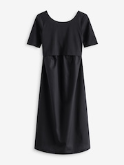 Seraphine Cotton Poplin Maternity Dress with Jersey Black Top - Image 4 of 4