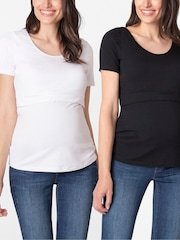 Seraphine Maternity & Nursing Black T-Shirts Twin Pack - Image 2 of 6