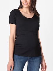 Seraphine Maternity & Nursing Black T-Shirts Twin Pack - Image 3 of 6