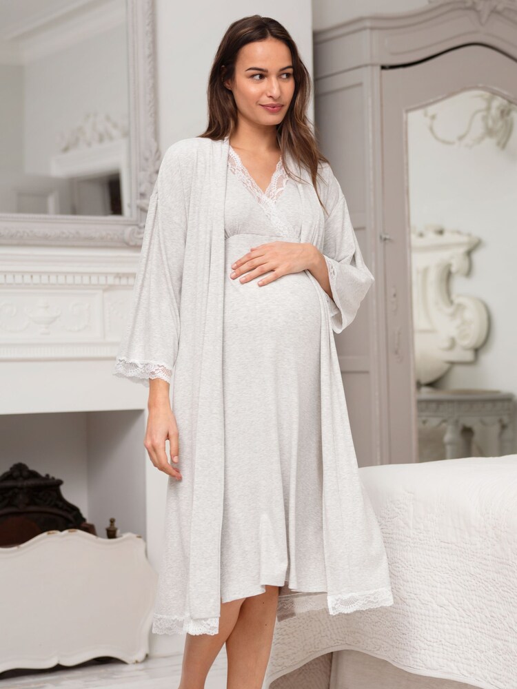 Camisón Premamá y Maternidad Cruzado Gris de Seraphine - Imagen 1 de 11 Camisón Premamá y Maternidad Cruzado Gris de Seraphine - Imagen 1 de 11