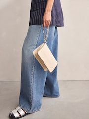 White Chain Croc Clutch Bag - Image 1 of 8