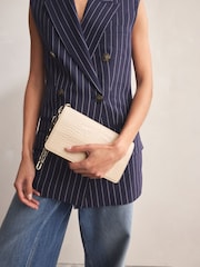 White Chain Croc Clutch Bag - Image 3 of 8
