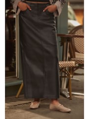 Black Faux Leather PU Column Skirt - Image 1 of 7