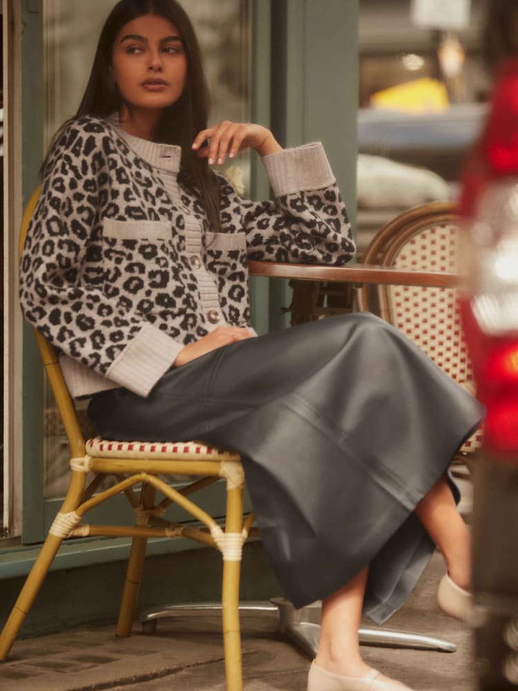 Black Faux Leather PU Column Skirt - Image 2 of 7