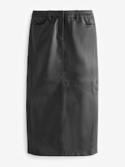 Black Faux Leather PU Column Skirt - Image 6 of 7