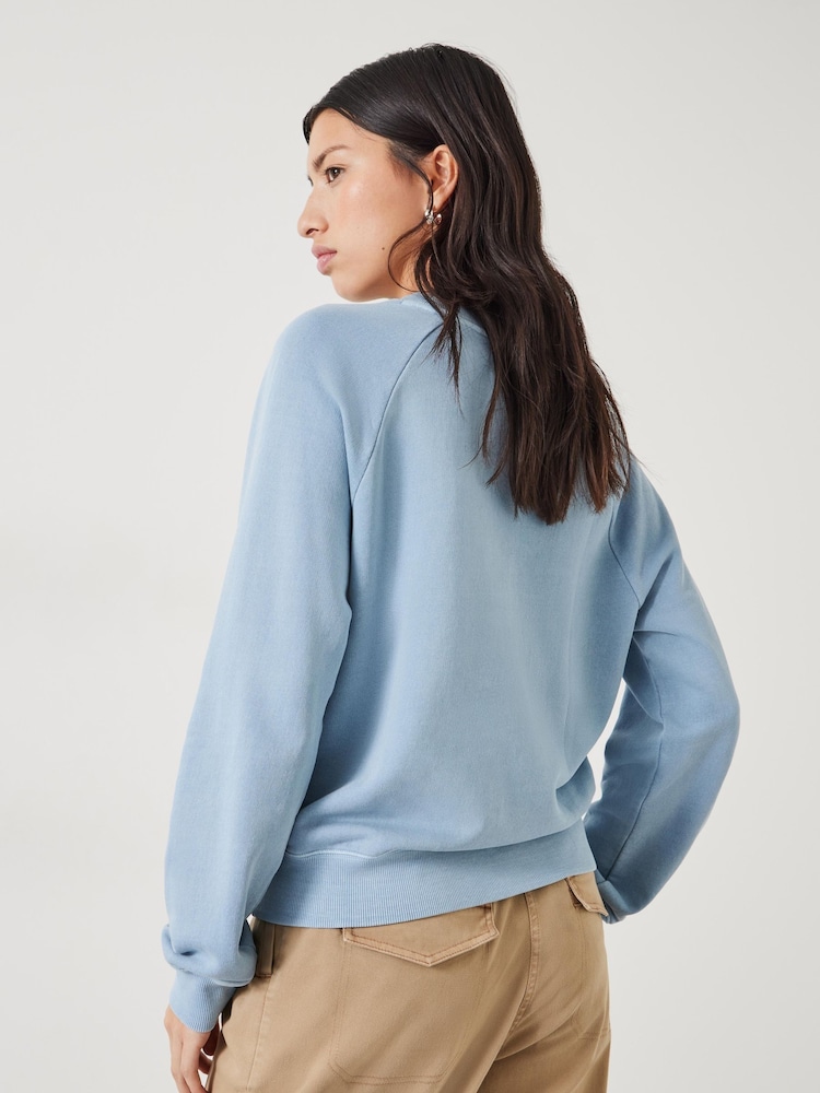 Hush Blue 100% Cotton Amayah Ruffle Detail Sweatshirt - Image 2 of 5