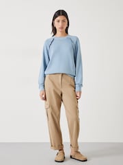 Hush Blue 100% Cotton Amayah Ruffle Detail Sweatshirt - Image 3 of 5