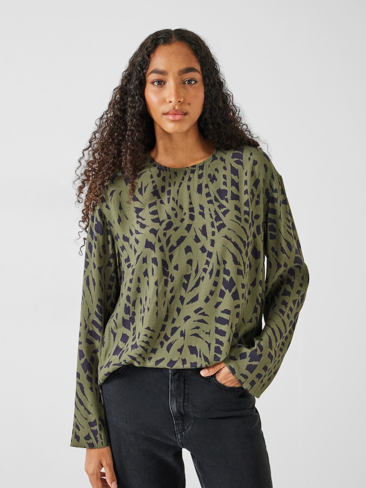 Hush Green Sofia Draped Blouse - Image 1 of 5