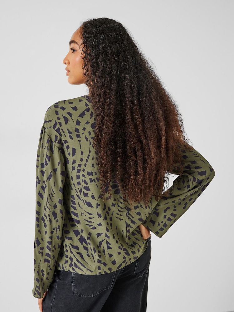 Hush Green Sofia Draped Blouse - Image 2 of 5