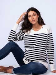 Seraphine Blue Nautical 100% Cotton Maternity and Nursing Jumper - Image 2 of 5