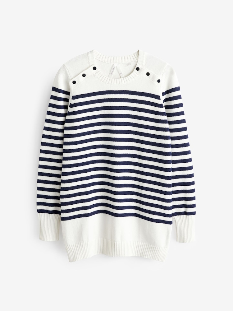 Seraphine Blue Nautical 100% Cotton Maternity and Nursing Jumper - Image 5 of 5