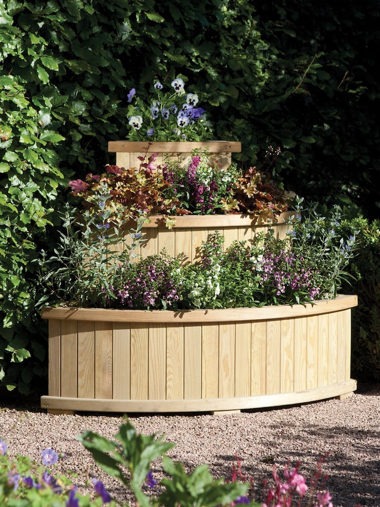 Rowlinson Natural Marberry 3 Tier Cascade Garden Planter - Image 1 of 4