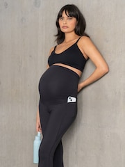 Seraphine Black Bump & Back Support Maternity Black Leggings - Image 1 of 6