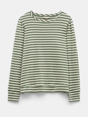 Hush Green Stripe Emily Puff Sleeve Sweatshirt - Image 5 of 5
