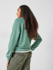 Hush Green 100% Cotton Amayah Ruffle Detail Sweatshirt - Image 2 of 5