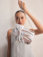 Silver Bow Clutch Bag - Image 4 of 9
