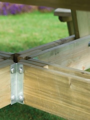 Rowlinson Natural Wood Round Garden Picnic Table - Image 3 of 4