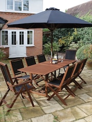 Rowlinson Honey Brown Bali Garden Dining Set with Parasol - Image 1 of 6