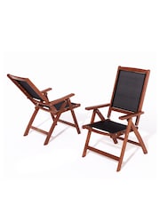 Rowlinson Honey Brown Bali Garden Dining Set with Parasol - Image 5 of 6