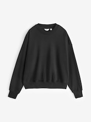 Black Oversized Cotton Rich Jersey Crew Sweatshirt - Image 5 of 7